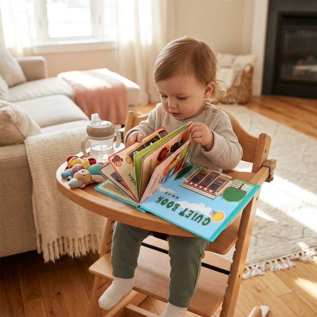 Montessori Quiet Book for Kids, Interactive Busy Book with Puzzles, Matching Games and Literacy Pages