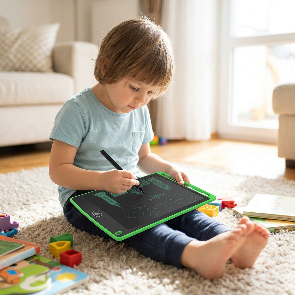 LCD Writing Tablet for Kids, Reusable Doodle Board and Erasable Drawing Pad for Travel and Homework