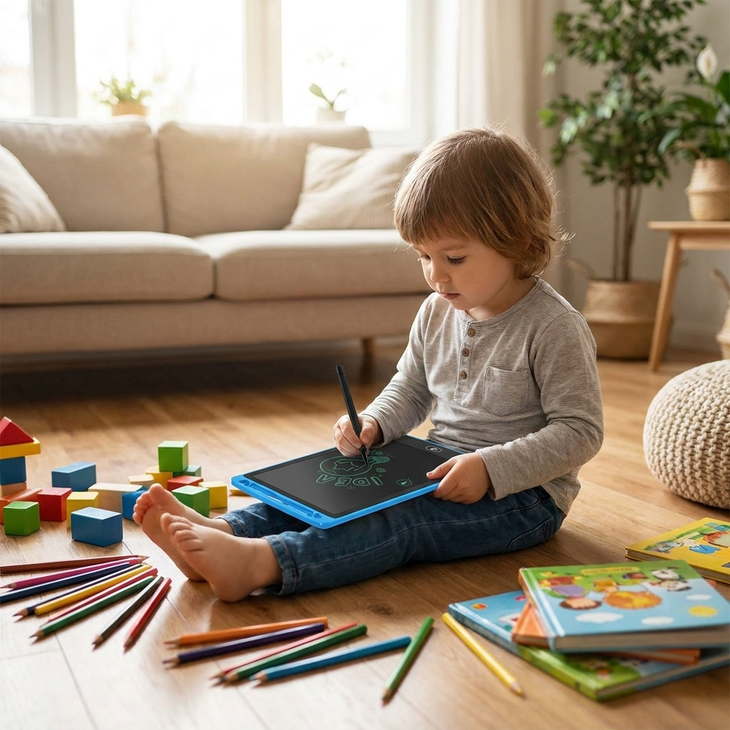 LCD Writing Tablet for Kids, Reusable Doodle Board and Erasable Drawing Pad for Travel and Homework