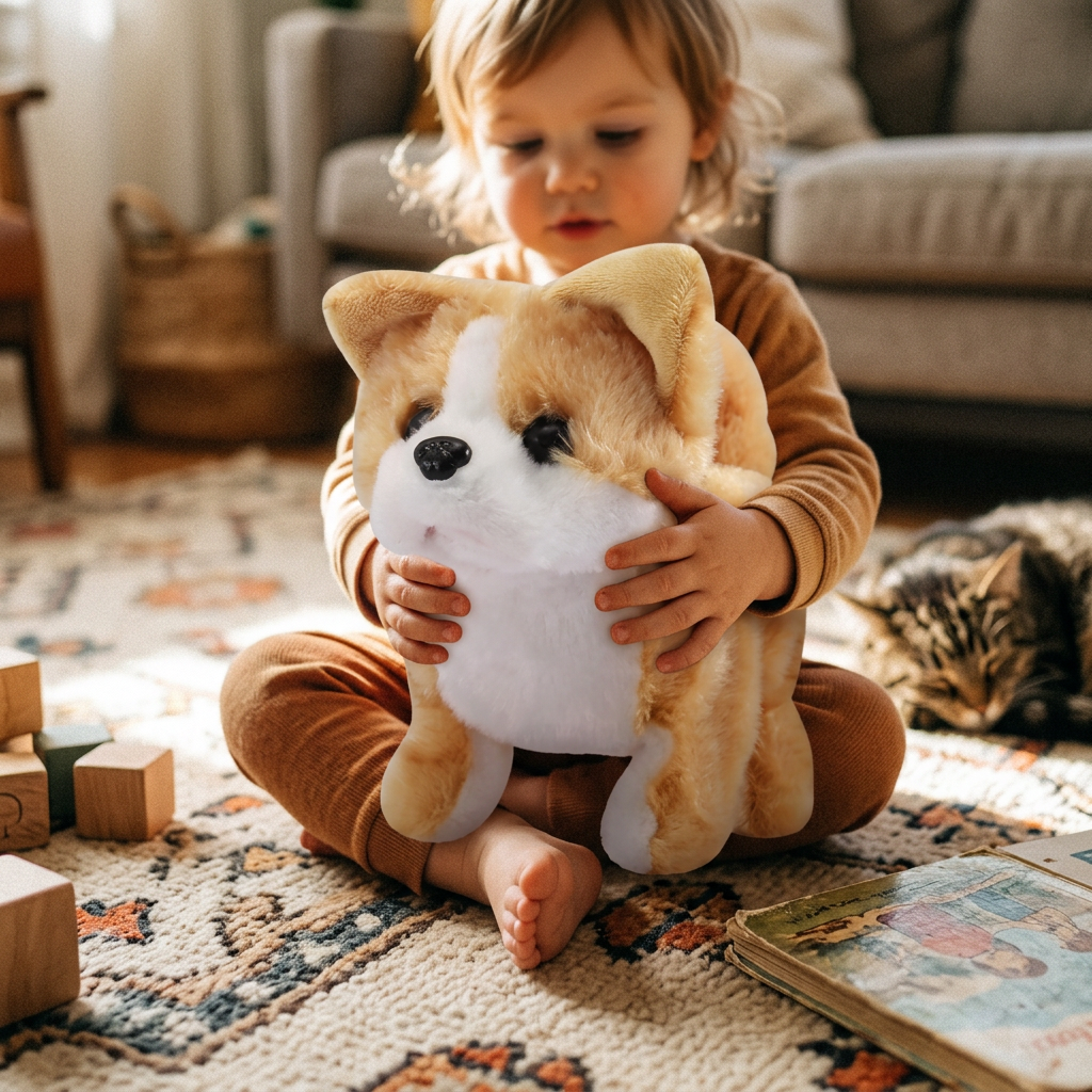 Walking Barking Puppy Plush Toy, Interactive Stuffed Dog That Walks, Wags Its Tail and Barks, 7 Breed Styles for Babies and Toddlers