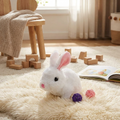 Jumping Plush Bunny Toy for Kids, Soft Interactive Walking Rabbit with Squeaky Sounds and Wagging Tail, 3 Colors