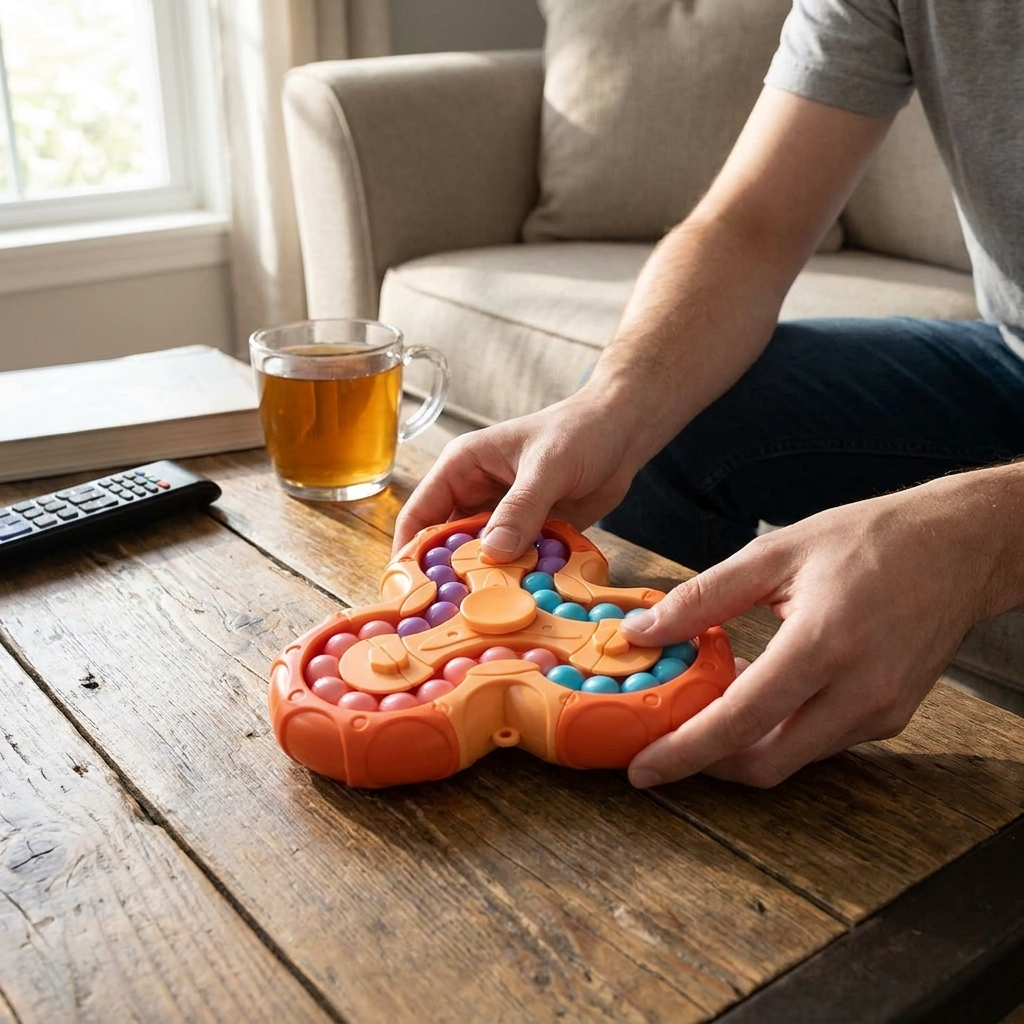 Puzzle Fidget Spinner with Smooth Rotation and Solvable Configurations, Pocket Toy for Kids and Adults