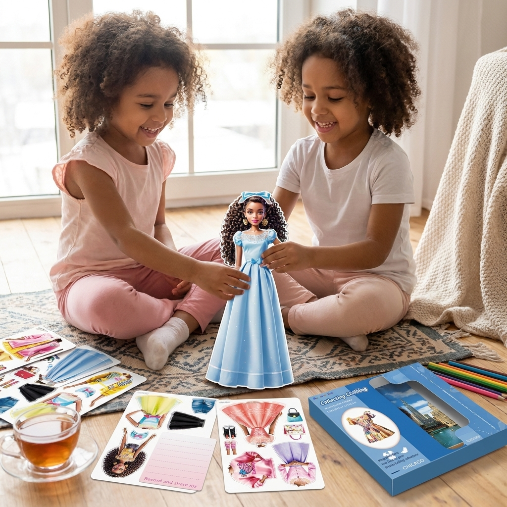 Magnetic Dress Up Doll Book for Kids, Reusable Jackets, Skirts, Dresses and Boots, 9 Character Options, Screen-Free Play