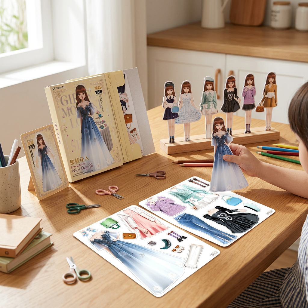 Magnetic Dress Up Doll Book for Kids, Reusable Jackets, Skirts, Dresses and Boots, 9 Character Options, Screen-Free Play