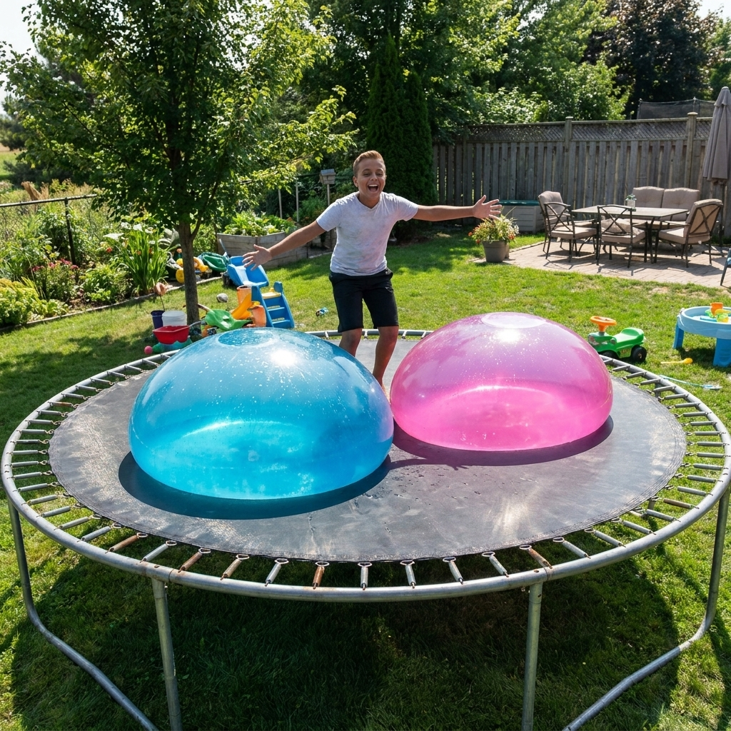 Giant Bubble Ball Toy, 80 cm and 120 cm Self-Sealing Reusable Play Ball for Backyard, Trampoline and Party Fun