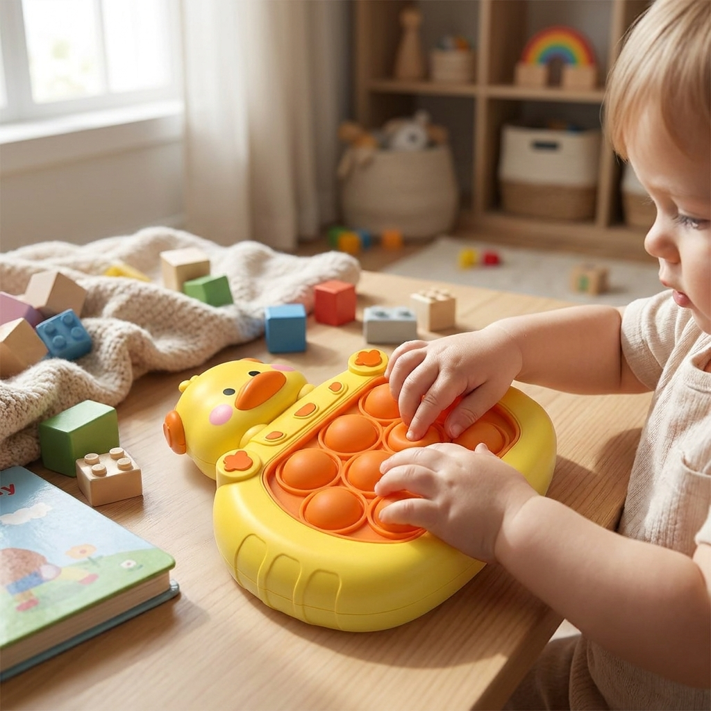 Bubble Popping Game for Kids with Light Up Buttons and Sound Effects, Portable Handheld Travel Toy in 2 Styles