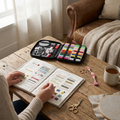 Embroidery Kit with Fabric Stitch Sampler Book and Tool Set, Portable Hand Sewing Practice Kit for Beginners