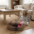 Cat Scratcher with Rolling Ball, Honeycomb Cardboard Scratching Toy for Indoor Cats, Roomy Enough for Multiple Cats