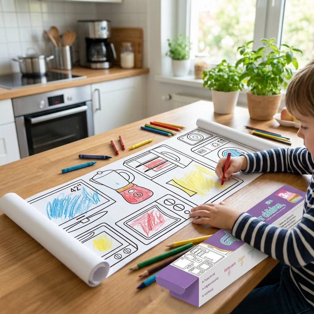 Extra Large Coloring Sheets for Kids, Sticker Coloring Poster Set in 5 Themes, Screen Free Travel Activity