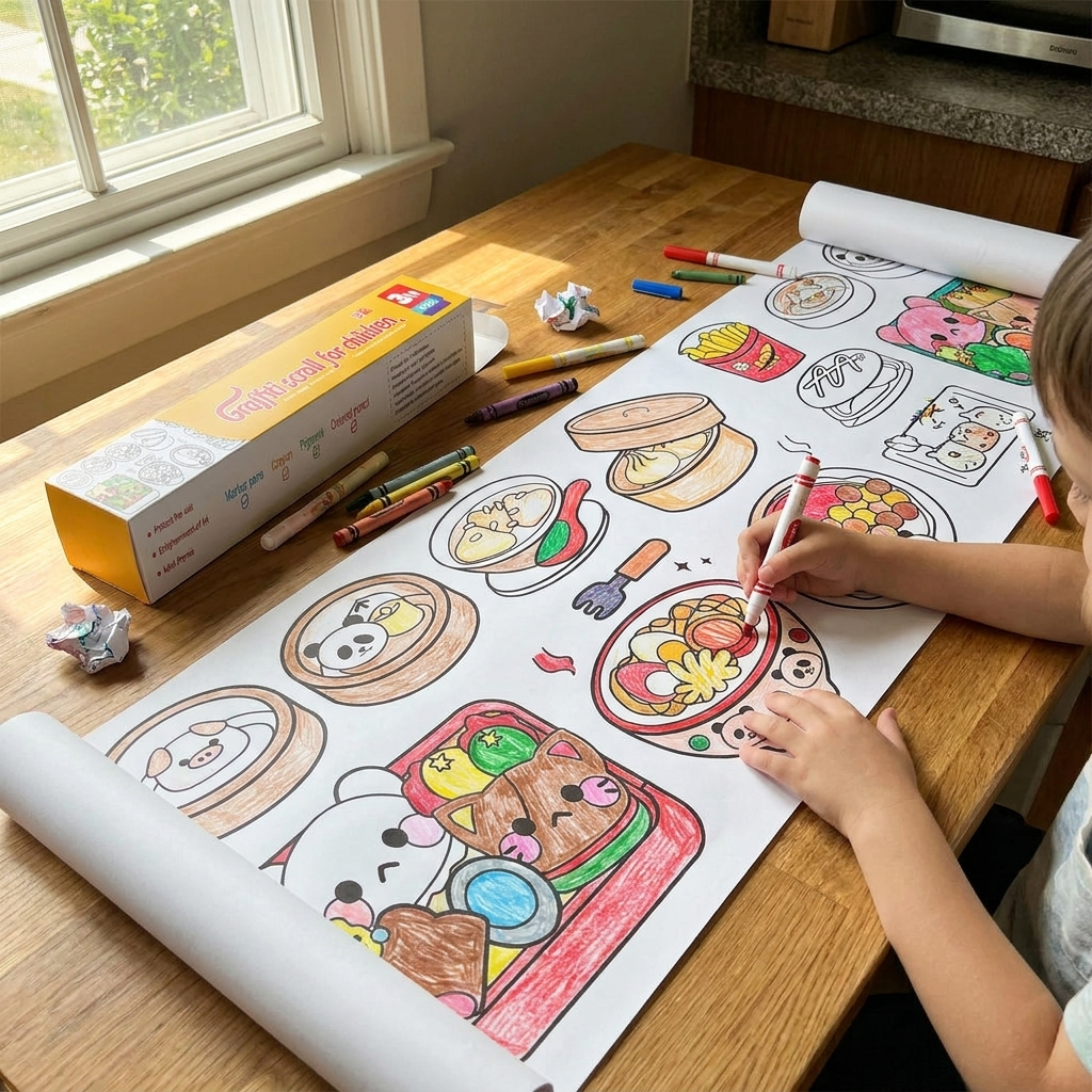 Extra Large Coloring Sheets for Kids, Sticker Coloring Poster Set in 5 Themes, Screen Free Travel Activity