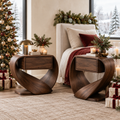 Atelier Ribbon Nightstands, Set of 2 in a Christmas home