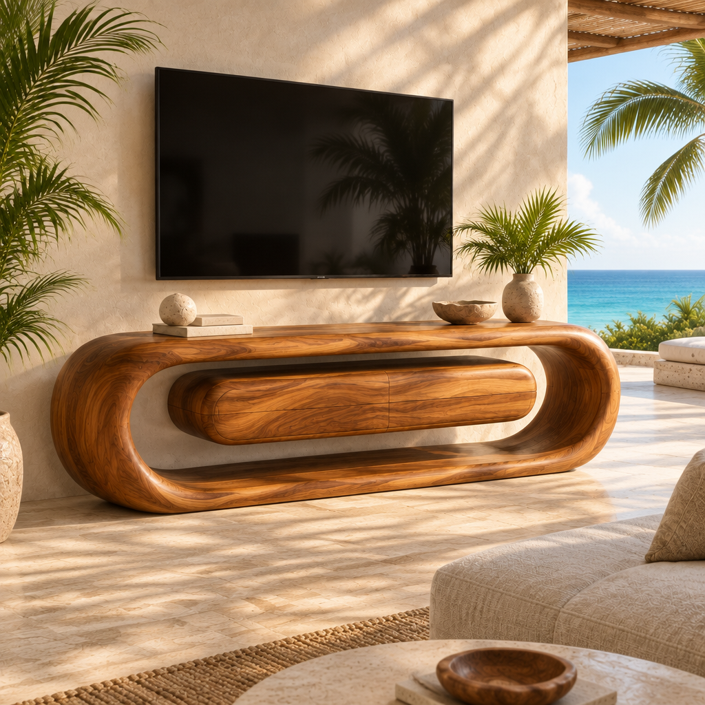 Solana Ribbon Loop Media Console side view