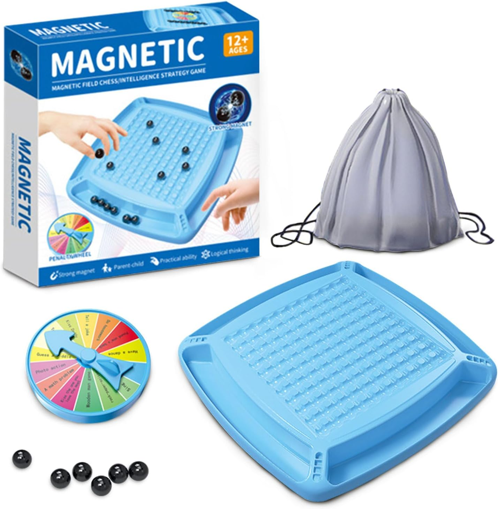 Magnetic Board Game for Family Game Night, Play Out All Your Magnets to Win, Screen-Free Strategy for Kids and Adults