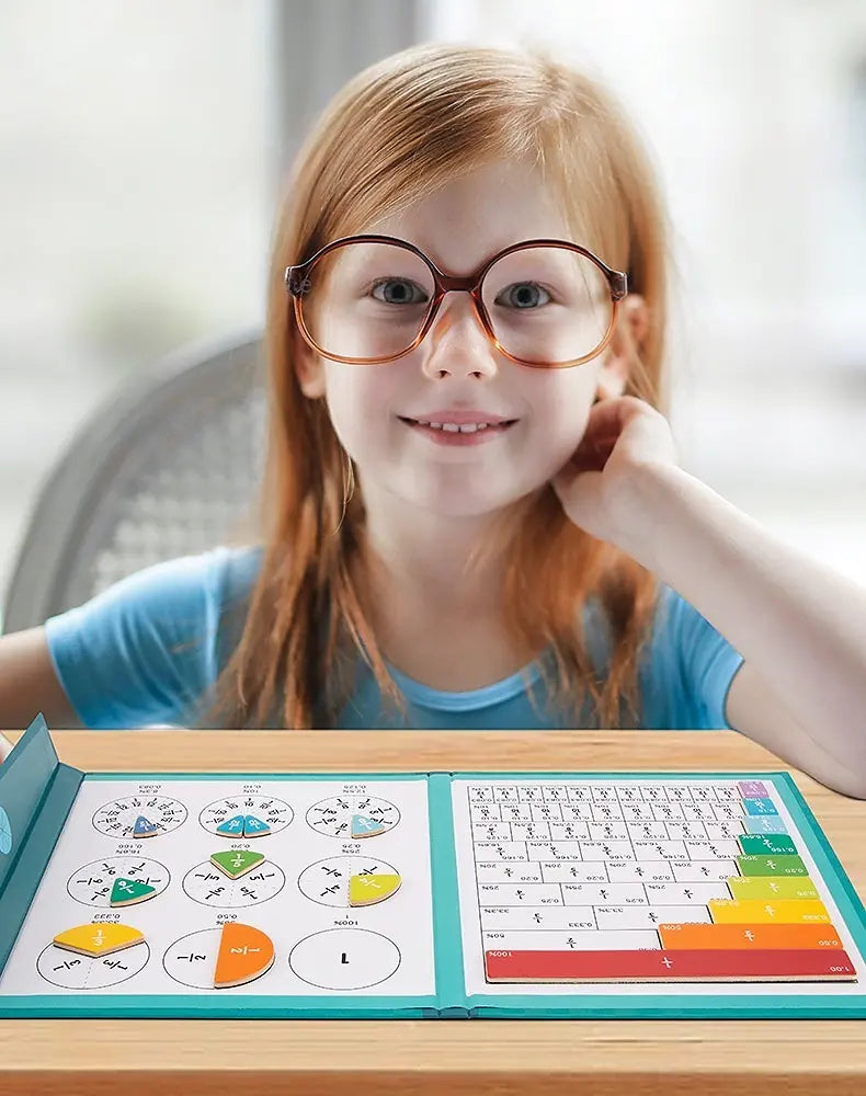 Magnetic Fraction Set for Kids Math Learning, Hands-On Numerator and Denominator Practice for Classroom and Homeschool