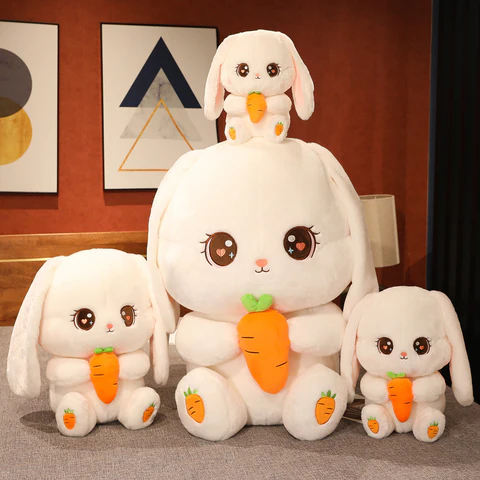 Plush Bunny Stuffed Animal, Soft Fluffy Rabbit Toy in 30, 40, 50 and 80 cm Sizes, Nursery Decor Gift for Kids