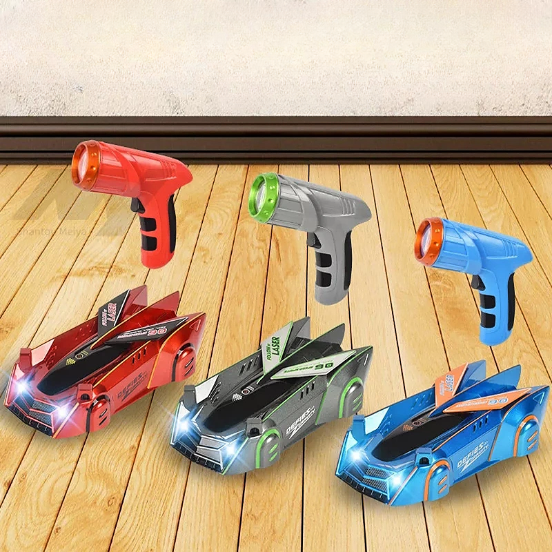 Wall Climbing RC Car with LED Light-Following Remote, 360 Degree Spinning Stunt Toy for Indoor and Outdoor Play