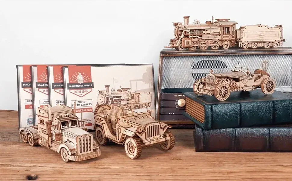Intricate Wooden Mechanical Puzzle Kit with Moving Parts | Engaging STEM Activity for Creative Minds