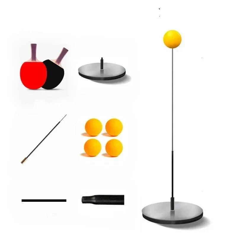 Ping Pong Trainer Set with Adjustable Height & Stable Base | Improve Reflexes and Skills