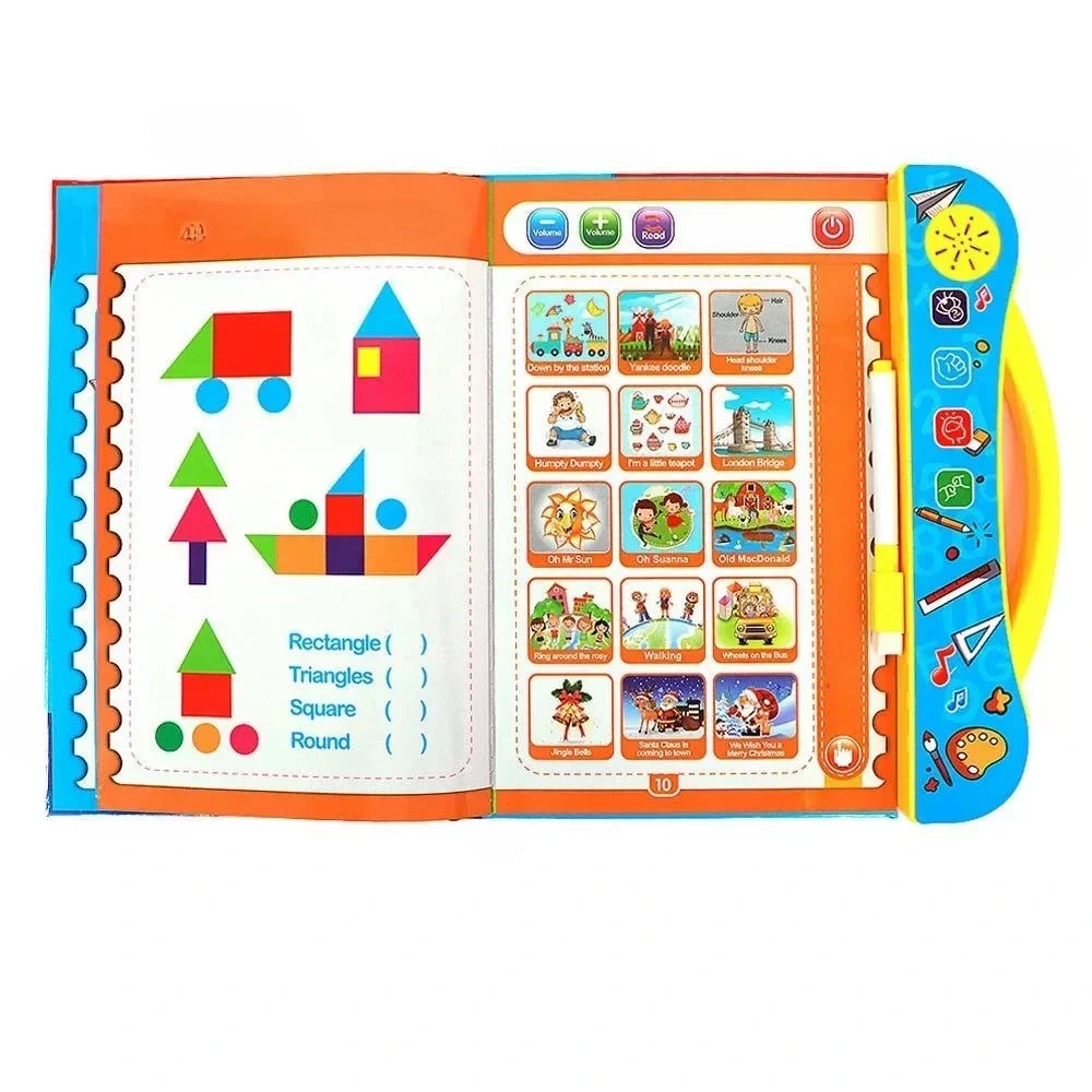 Kids Interactive Learning Book with Sounds, Alphabet, Number and Shape Activity Book with Erasable Write and Wipe Pages for Preschool