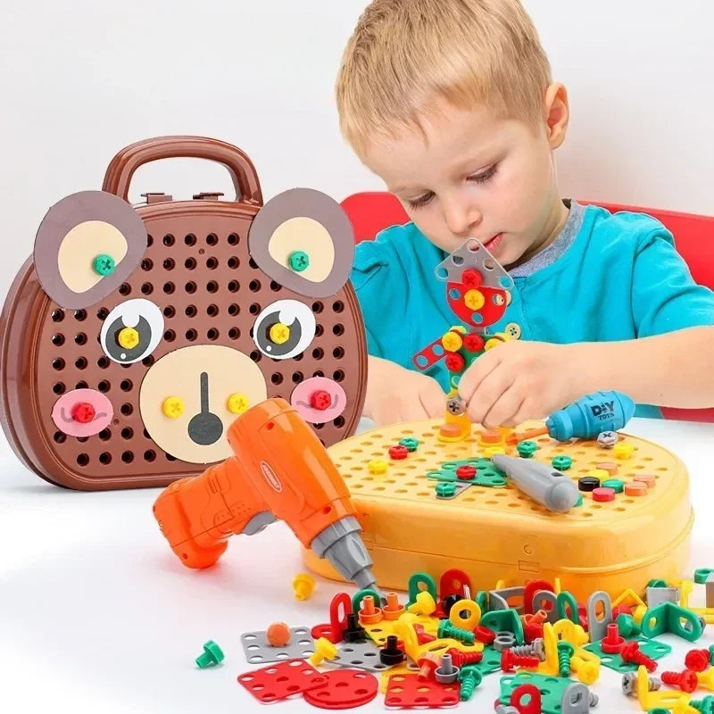 STEM Building Set for Kids, Take Apart Screw and Bolt Construction Toy, Builds Animals and Vehicles