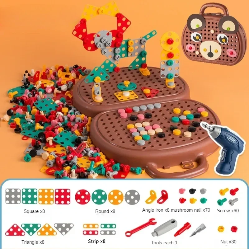 STEM Building Set for Kids, Take Apart Screw and Bolt Construction Toy, Builds Animals and Vehicles