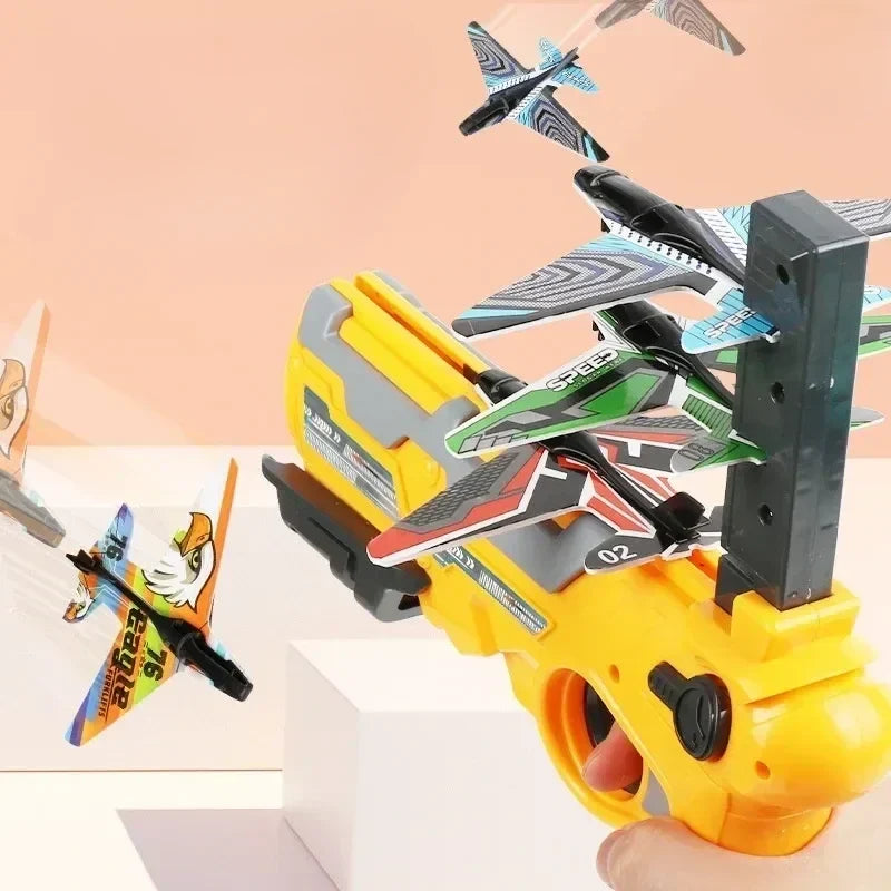 Glider Plane Launcher Set for Kids, No Setup Outdoor Flying Toy for Garden, Park and Screen Free Active Play