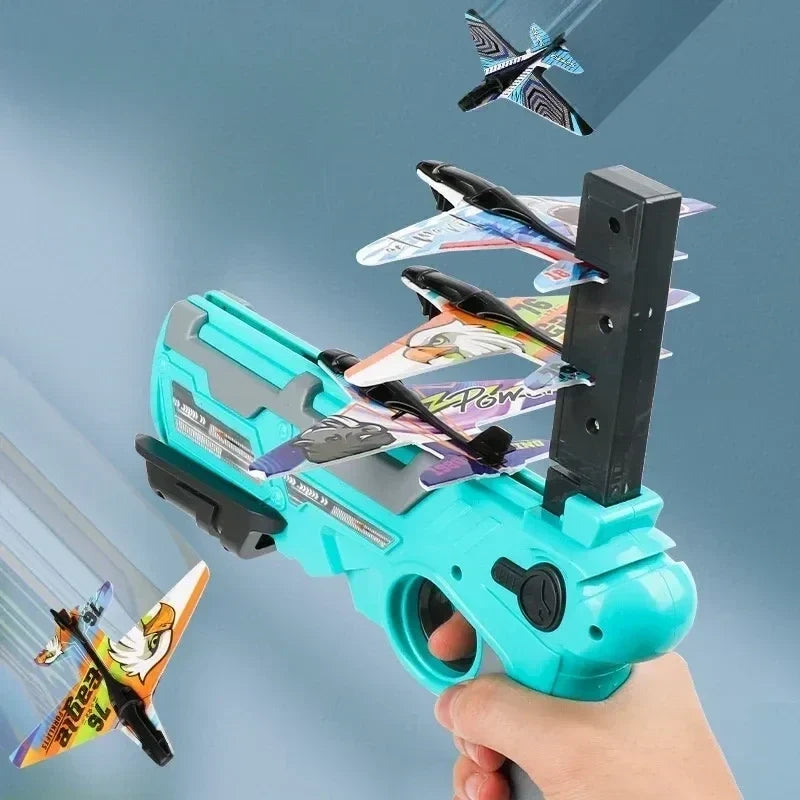 Glider Plane Launcher Set for Kids, No Setup Outdoor Flying Toy for Garden, Park and Screen Free Active Play