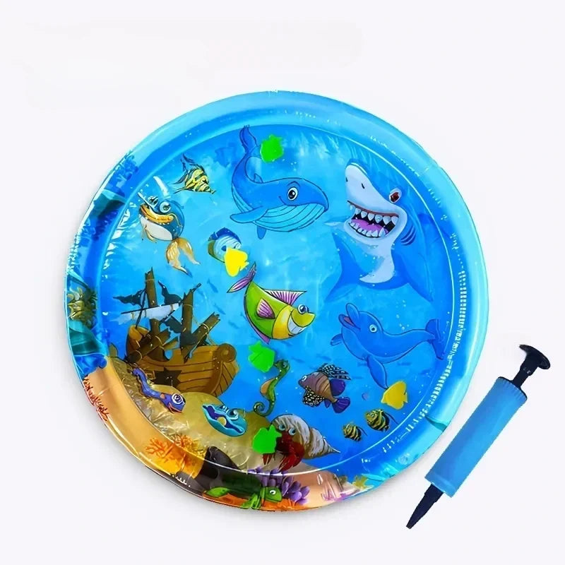 Interactive Cat Water Sensory Play Mat with Sealed Water Layer and Floating Fish, 2 Underwater Styles