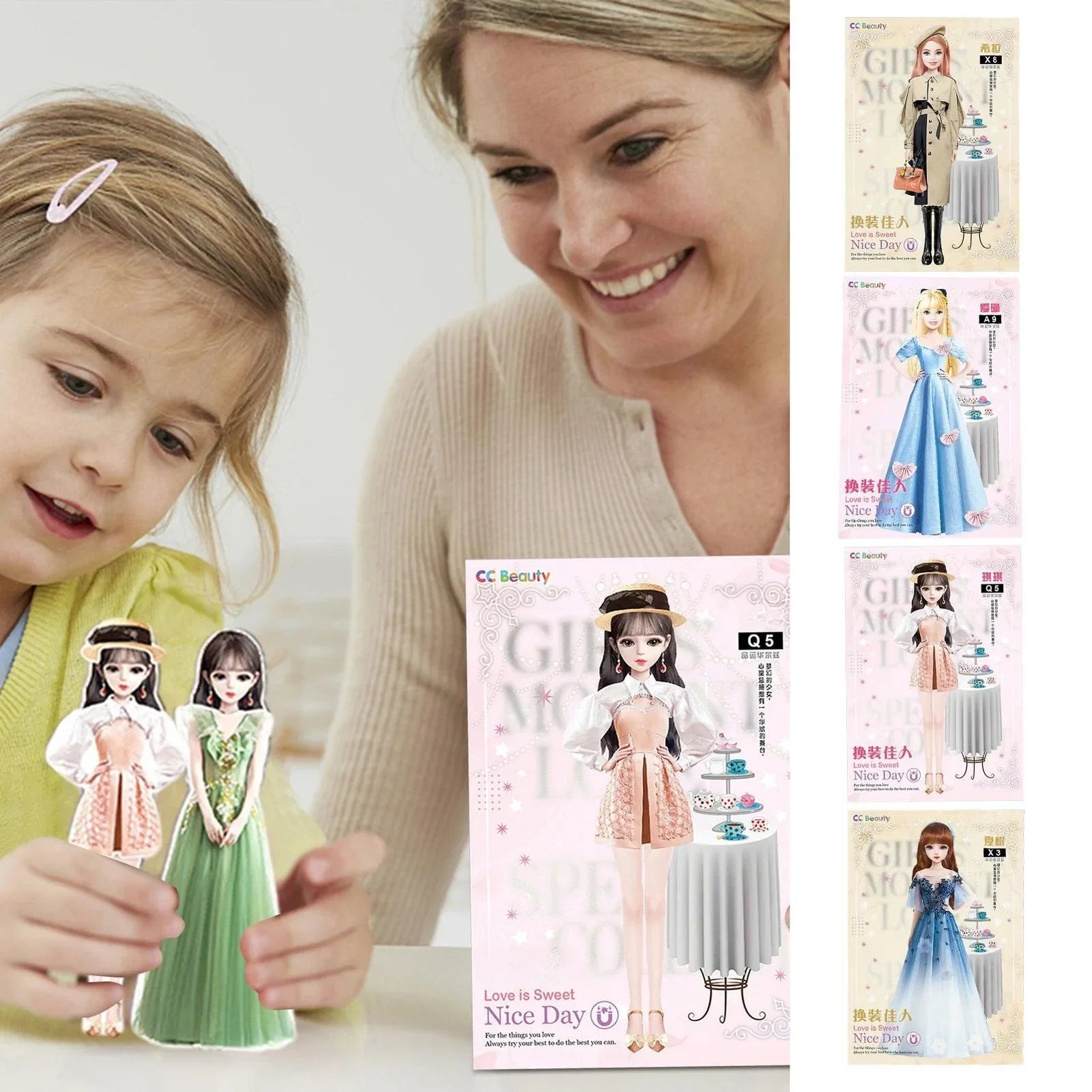 Magnetic Dress Up Doll Book for Kids, Reusable Jackets, Skirts, Dresses and Boots, 9 Character Options, Screen-Free Play
