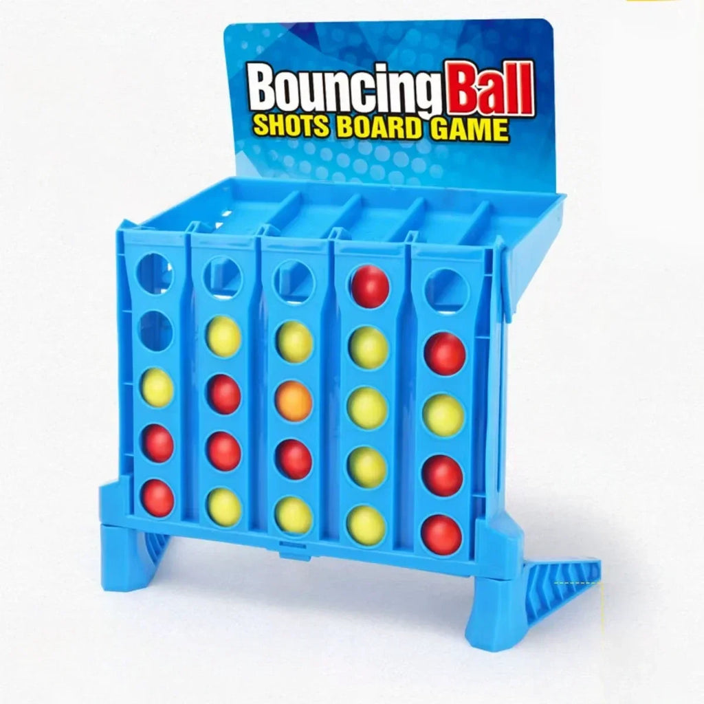 Light-Up Bounce Ball Game, Connect Four Balls in a Row on the Top Tray, Reflex Party Game for Family Nights