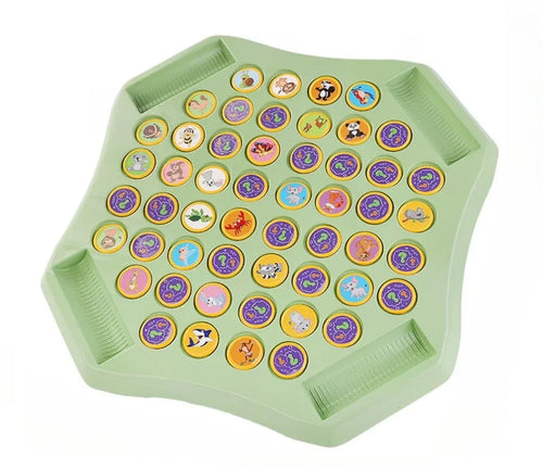 Animal Memory Flip Game with Matching Discs, Screen Free Matching Pairs Game for Kids and Family Game Night