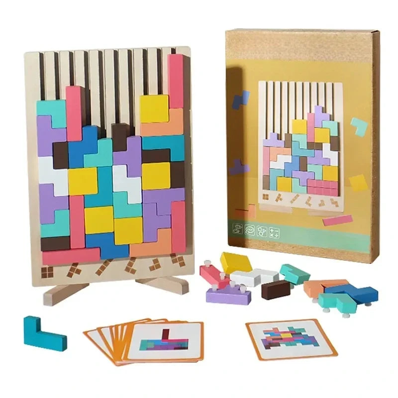 Wooden Puzzle Blocks for Kids with Educational Shapes | Interactive Learning Fun