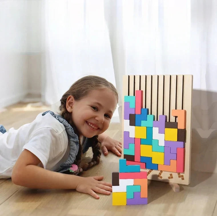 Wooden Puzzle Blocks for Kids with Educational Shapes | Interactive Learning Fun