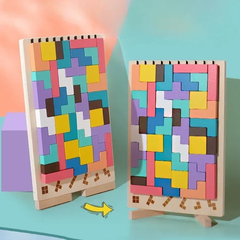 Wooden Puzzle Blocks for Kids with Educational Shapes | Interactive Learning Fun