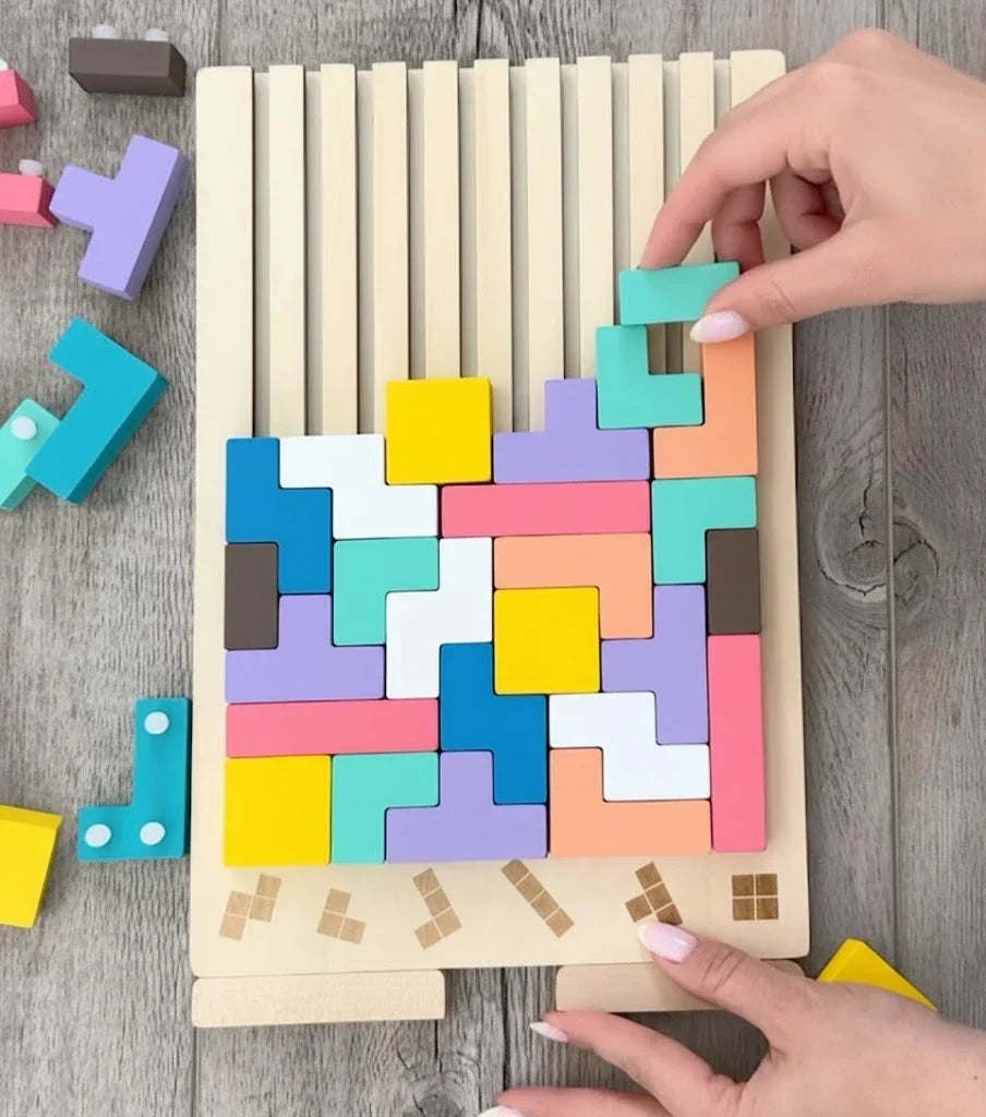 Wooden Puzzle Blocks for Kids with Educational Shapes | Interactive Learning Fun