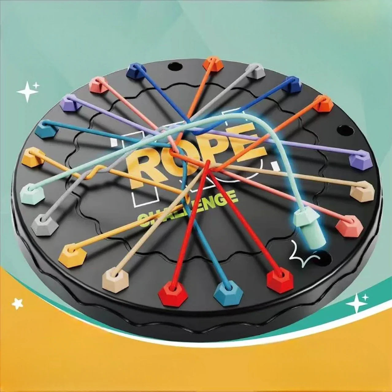 Rope Untangling Puzzle Game with Colorful Wooden Pieces | Engaging Brain Teaser for All Ages