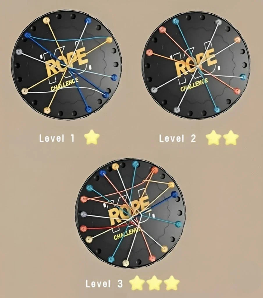 Rope Untangling Puzzle Game with Colorful Wooden Pieces | Engaging Brain Teaser for All Ages