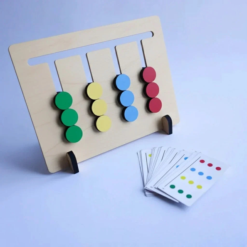 Toddler Pattern Puzzle - Color Matching Slide Board & Cards