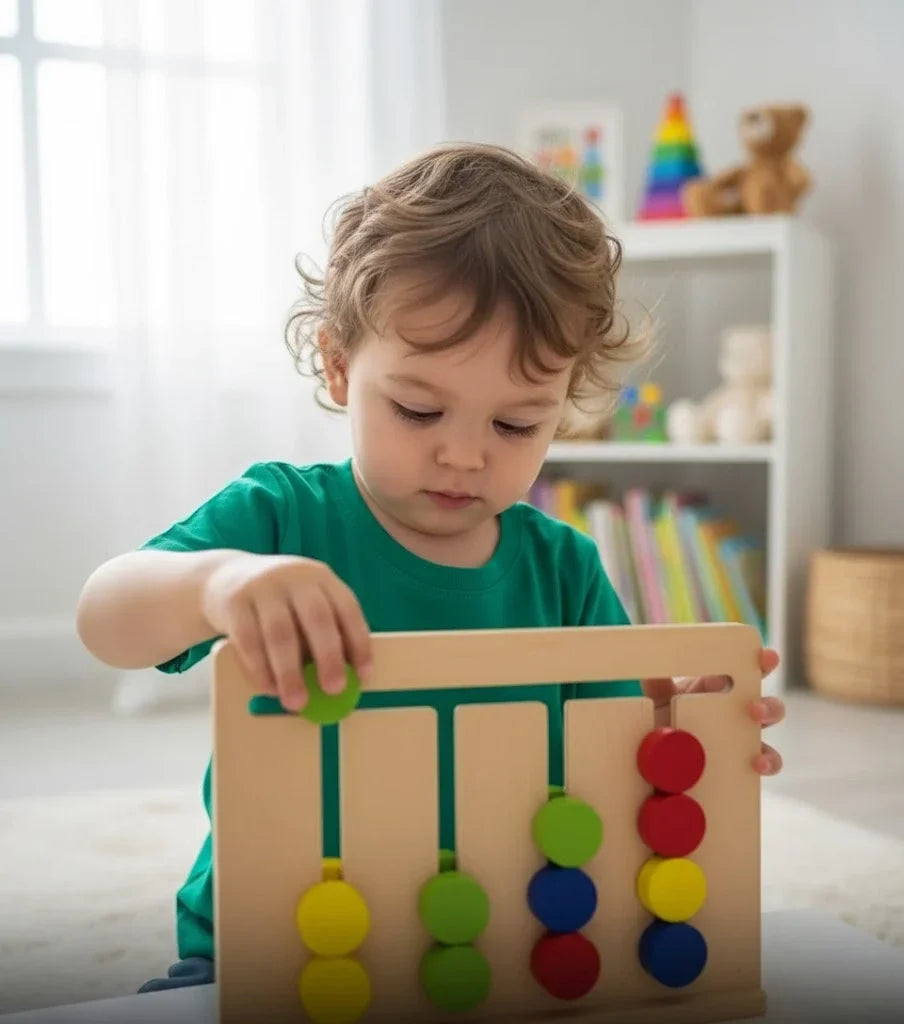 Toddler Pattern Puzzle - Color Matching Slide Board & Cards