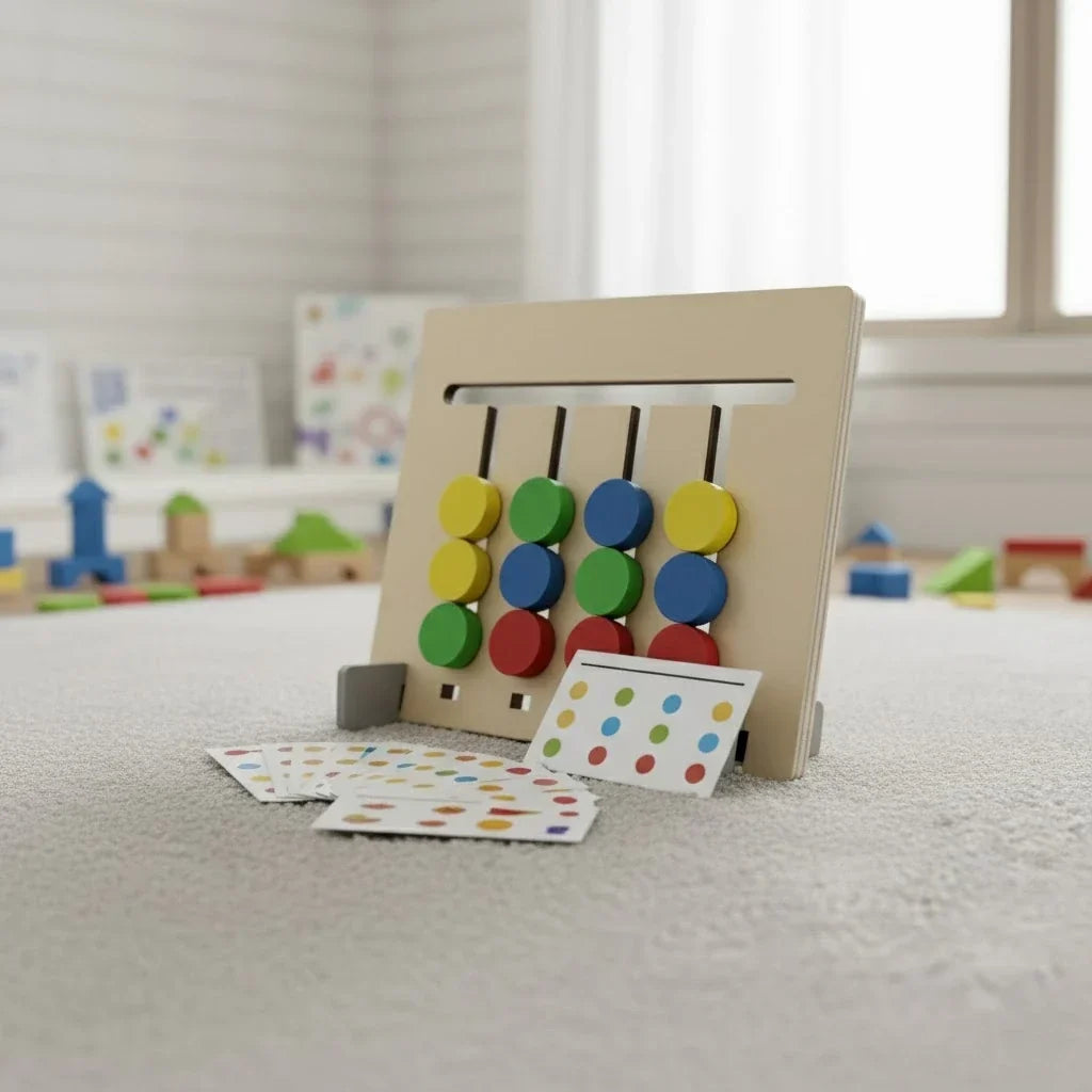 Toddler Pattern Puzzle - Color Matching Slide Board & Cards
