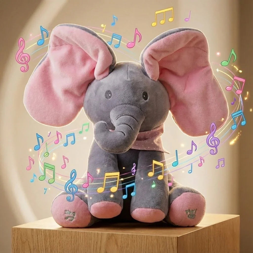 Musical Elephant Toy with Peek-A-Boo Function | Interactive Plush for Engaging Play