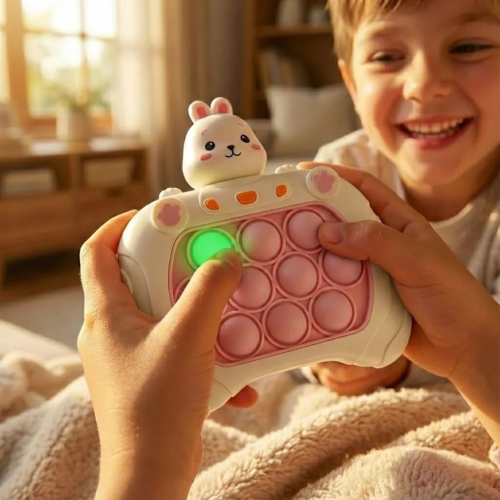 Bubble Popping Game for Kids with Light Up Buttons and Sound Effects, Portable Handheld Travel Toy in 2 Styles