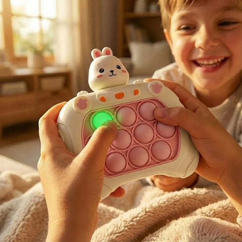 Bubble Popping Game for Kids with Light Up Buttons and Sound Effects, Portable Handheld Travel Toy in 2 Styles