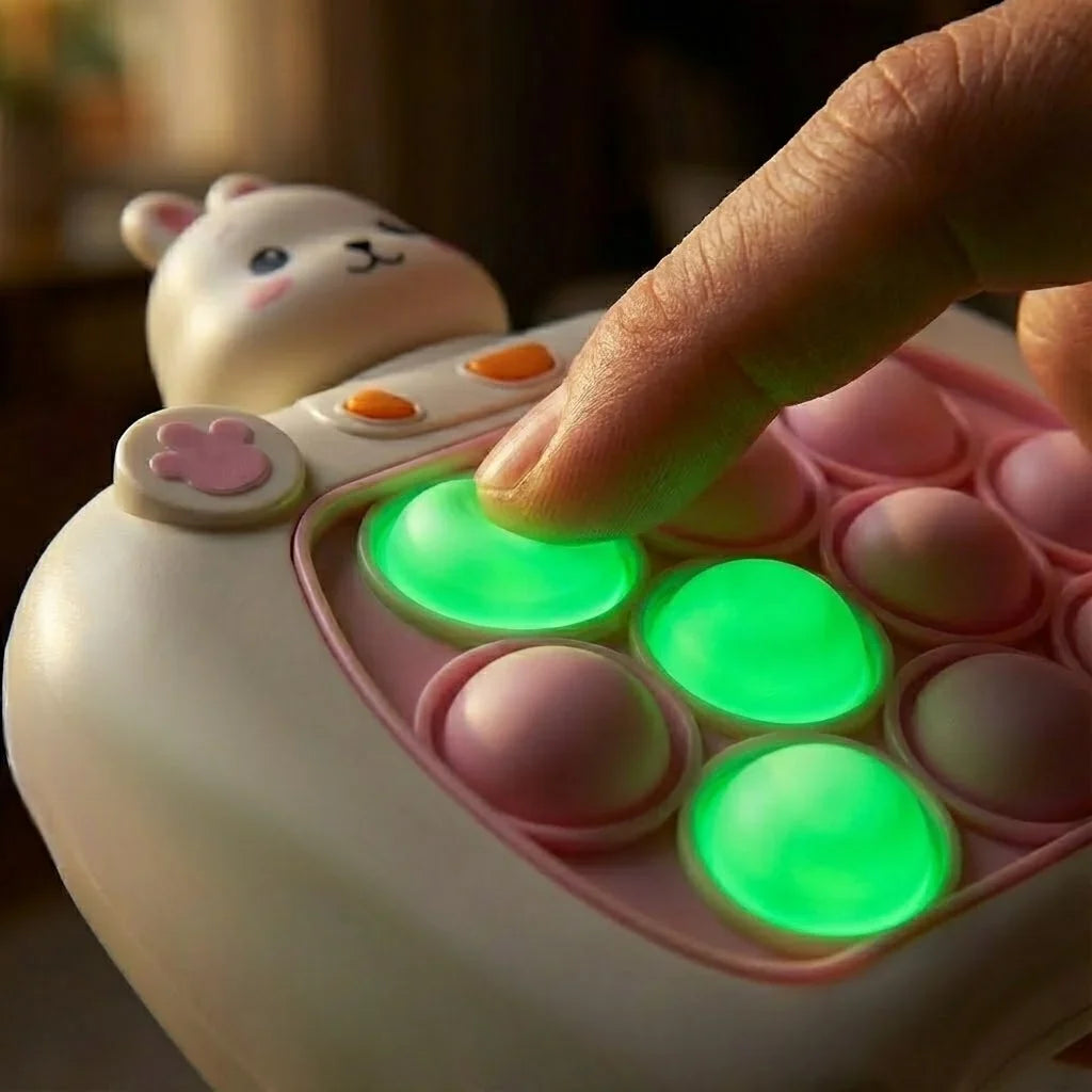 Bubble Popping Game for Kids with Light Up Buttons and Sound Effects, Portable Handheld Travel Toy in 2 Styles