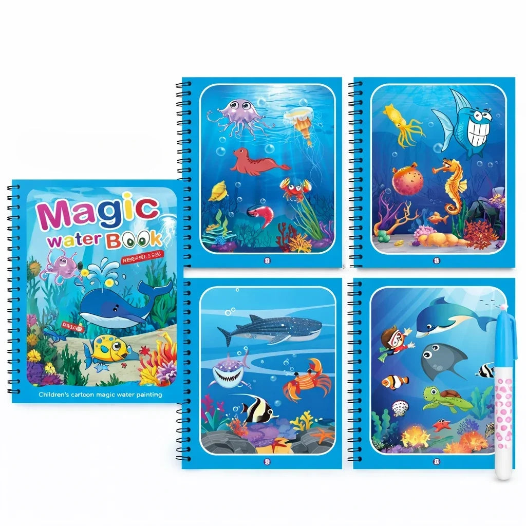 Magic Water Coloring Book for Kids with Reusable Pages | Fun Creative Activity for Endless Imagination
