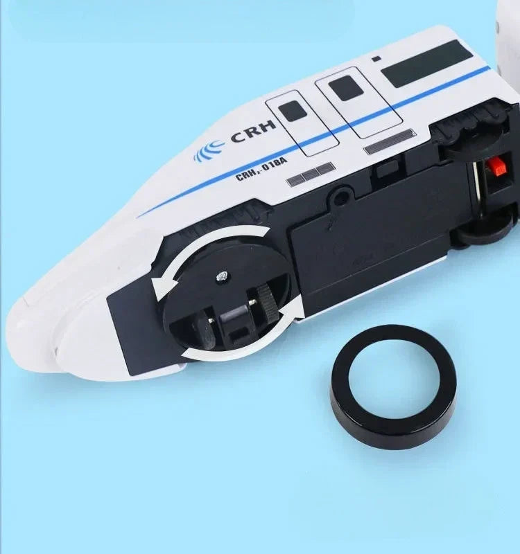 Bullet Train Toy for Kids, Automatic Turning with Front Universal Wheel, Connectable Carriages, No Track Floor Play