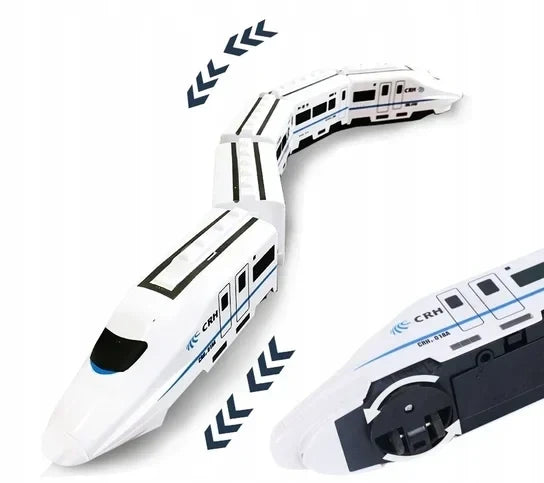 Bullet Train Toy for Kids, Automatic Turning with Front Universal Wheel, Connectable Carriages, No Track Floor Play