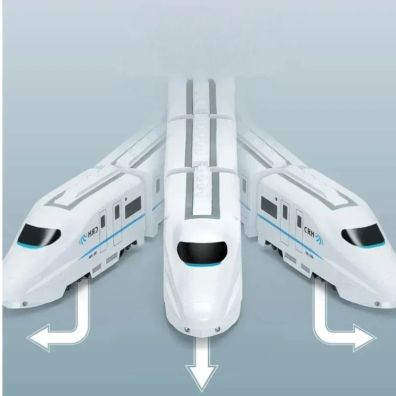Bullet Train Toy for Kids, Automatic Turning with Front Universal Wheel, Connectable Carriages, No Track Floor Play