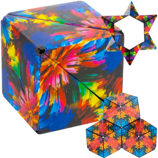 Magnetic Puzzle Cube Fidget Toy, Over 70 Shapes, Links to Other Cubes with Internal Magnets, for Kids and Adults
